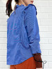 TYNVIE 袖口绑带配布长袖衬衫-蓝条纹 商品缩略图2
