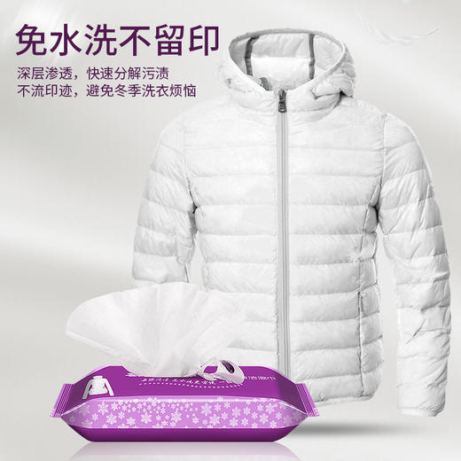 「拍1发3！拍2发10」羽小汐羽绒服清洁湿巾 居家日用去污免水洗无痕不伤衣便携小包12片清洁工具 商品图1