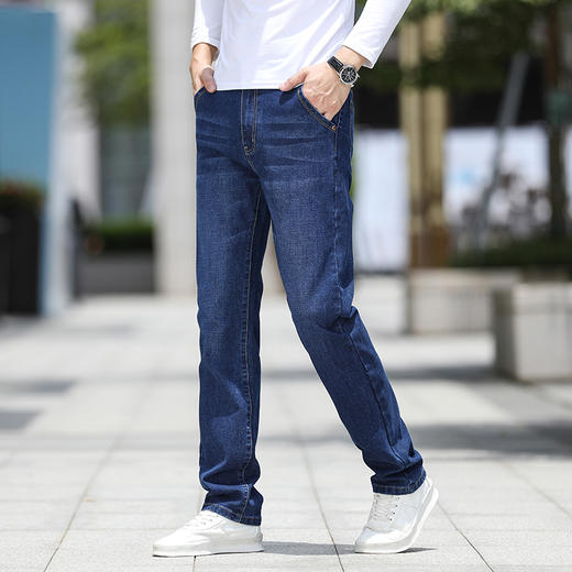 【Q】【新款DYG】大依优型大码牛仔裤直筒长裤男舒适弹力休闲商务简约百搭加肥加大男装 商品图2