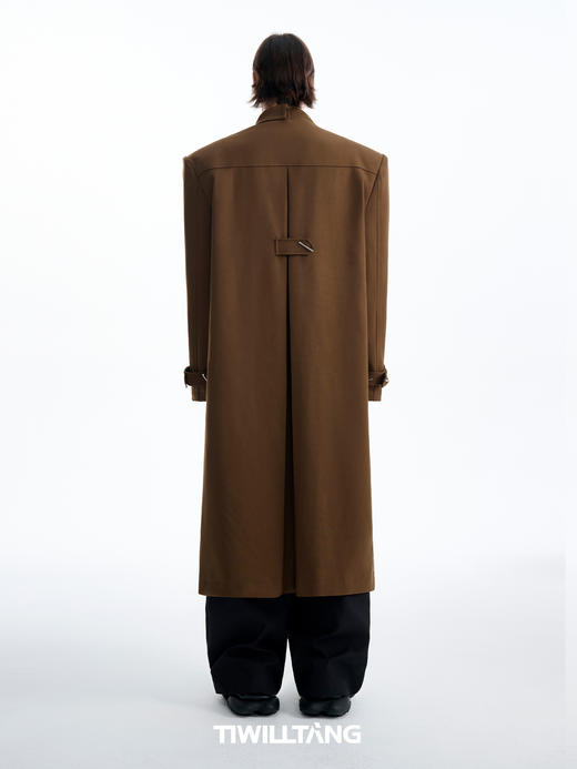 [主理人同款]TIWILLTANG启世录“嚣溯凝寂”交错镂空大衣男解构缎面中长款外套 商品图2