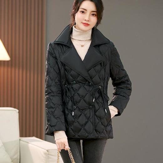 短款羽绒服女显瘦轻薄时尚2023年新款西装领修身冬季保暖风衣外套 商品图1
