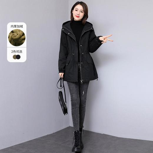 加绒加厚派克服棉衣女中长款2023冬季新款小个子棉服外套冬天棉袄 商品图1