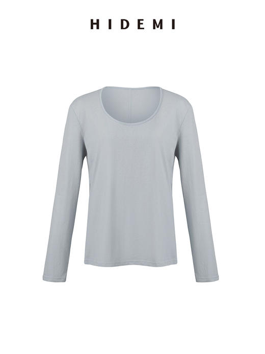 HIDEMI 云朵系极简大圆领柔软长袖T恤 商品图12