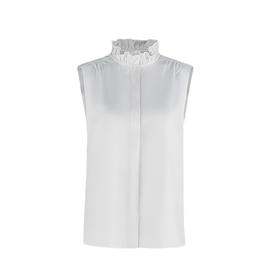 【现货】【叠穿神器】【通勤减龄显瘦】2024春季新款内搭荷叶领无袖衬衫小背心无袖打底衫H241050358