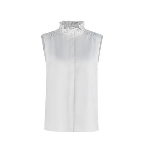 【现货】【叠穿神器】【通勤减龄显瘦】2024春季新款内搭荷叶领无袖衬衫小背心无袖打底衫H241050358 商品图0