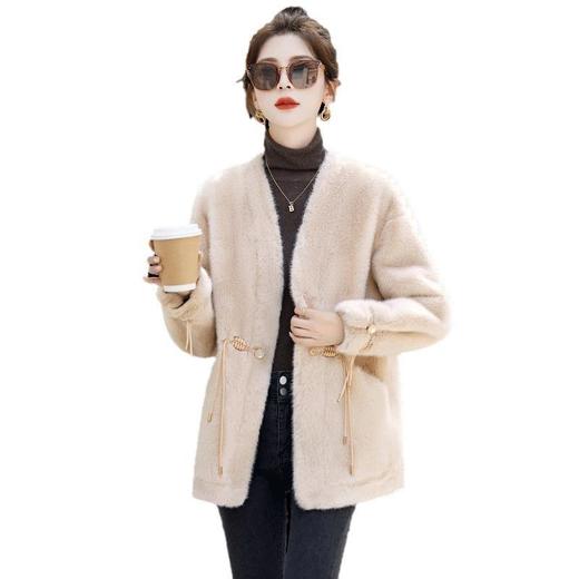 皮毛一体环保皮草外套女2023冬季新款小个子仿水貂绒加厚毛毛上衣 商品图4