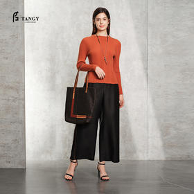 TANGY Collection天意精品2024春季新品莨绸香云纱高端大气阔腿裤女L232500A