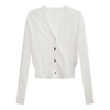 NEELLY纳俪商场同款春V领长袖针织开衫女简约时尚高级感外套上衣N24023A01100 商品缩略图0