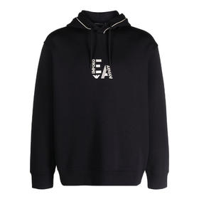 EMPORIO ARMANI 阿玛尼 男士棉质徽标刺绣连帽卫衣 深蓝色 6R1ME5 1JHSZ 09Q6