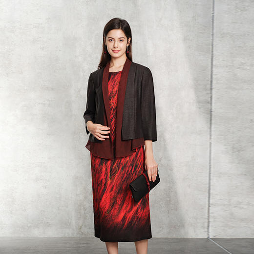 TANGY Collection天意精品2024春季新品复古国风莨绸香云纱短外套 L241004 商品图1