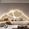 背有靠山客厅装饰画轻奢大气沙发背景墙挂画金山发光高级感壁灯画 商品缩略图2