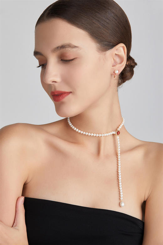 南红小团圆 经典珍珠项链3号（长链、短链） 商品图8