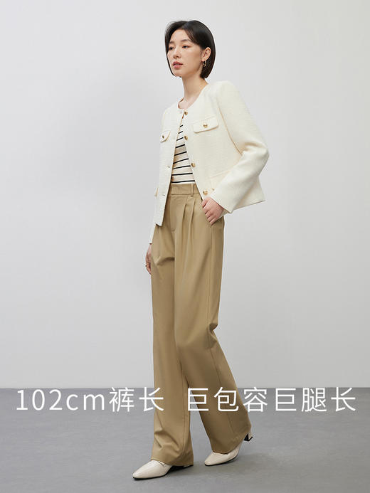 【专属特价】熙世界宽松西装拖地裤秋季阔腿裤2024新款显瘦垂感休闲直筒长裤 商品图2