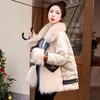 版型好看的羽绒服女款2023今年新款时尚短款牛仔拼接皮草外套冬季 商品缩略图3