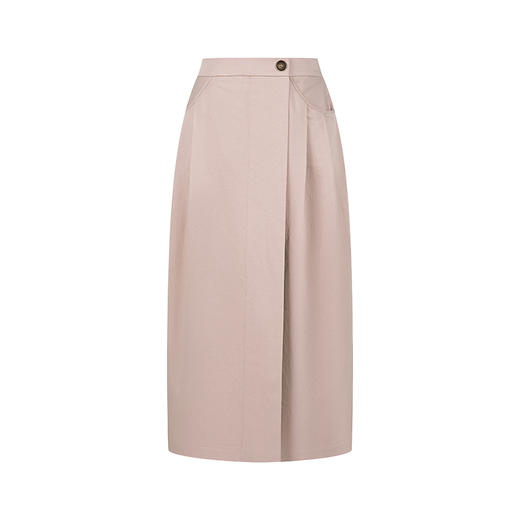 HeyDress粉色天丝半身裙女春季高腰侧门襟梨形身材a字直筒裙子 商品图4