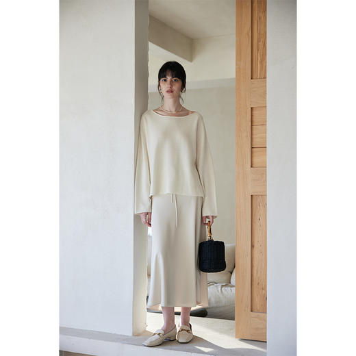 HeyDress缎面半身裙女春季高腰垂感a字群斜裁高级感显瘦气质半裙 商品图1