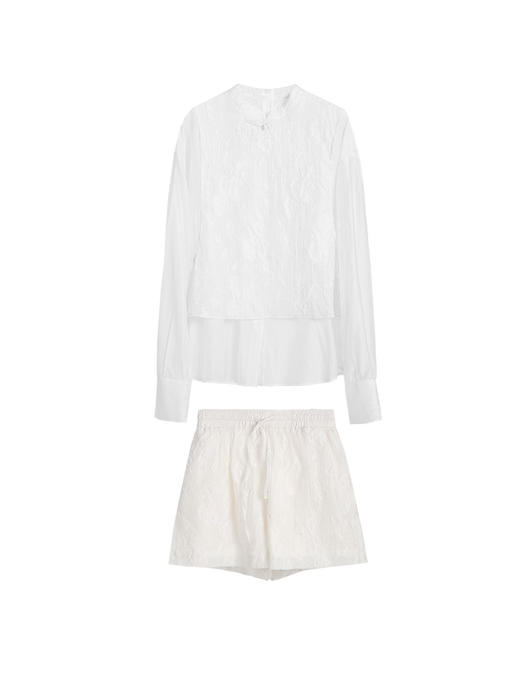 Self Who新中式套装女2023新款夏旗袍领轻奢高级感假两件上衣裤子 商品图5