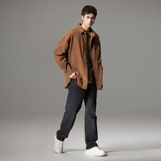 PINLI品立2024春季新款纯色宽松牛仔外套男士休闲夹克GD241104044 商品图2