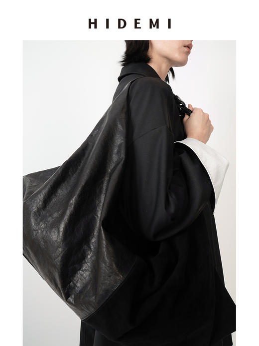 HIDEMI 麂皮拼接牛皮行囊包小号/大号 商品图10