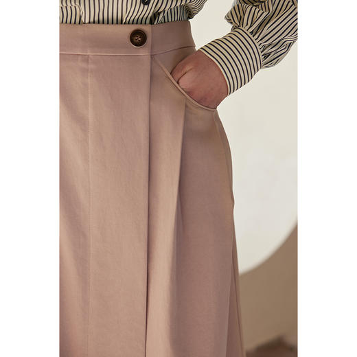 HeyDress粉色天丝半身裙女春季高腰侧门襟梨形身材a字直筒裙子 商品图2