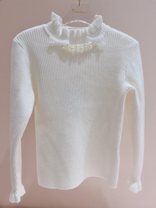 珍珠盘扣打底衫 珍珠领花打底衫 商品图3