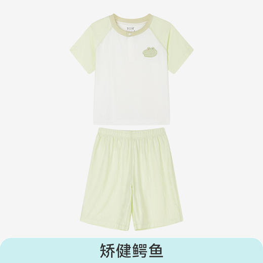 i-baby/英伦宝贝 outlast恒温抑菌针织提花短袖家居服套装 商品图7
