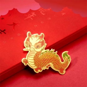 爆款推荐！龙辰辰手机贴 总台文创授权 足金999 溅射金材料油压 黄金色搭配彩膜