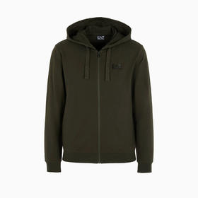 EMPORIO ARMANI 阿玛尼 男士棉质字母徽标贴花连帽卫衣 绿色 8NPM03 PJ05Z 1845