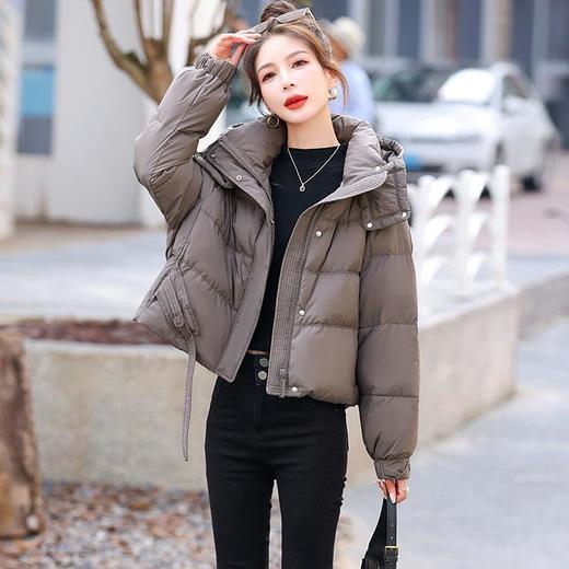 短款羽绒服女2023冬新款小个子欧货时尚休闲宽松加厚白鸭绒面包服 商品图0