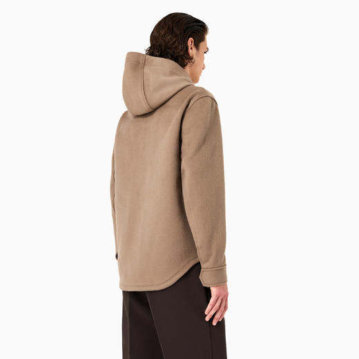 EMPORIO ARMANI 阿玛尼 男士柔软初剪羊毛连帽外套 浅棕 6R1B94 1NMYZ 0144 商品图2