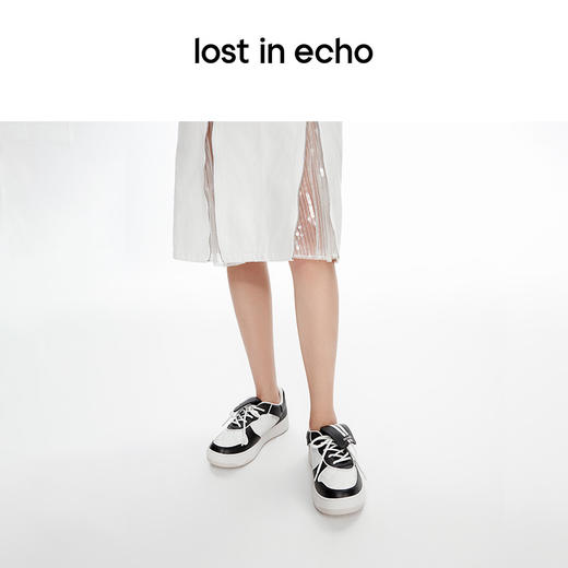 明星同款lost in echo春夏新款扭转鞋面下翻舌休闲运动鞋厚底板鞋 商品图5