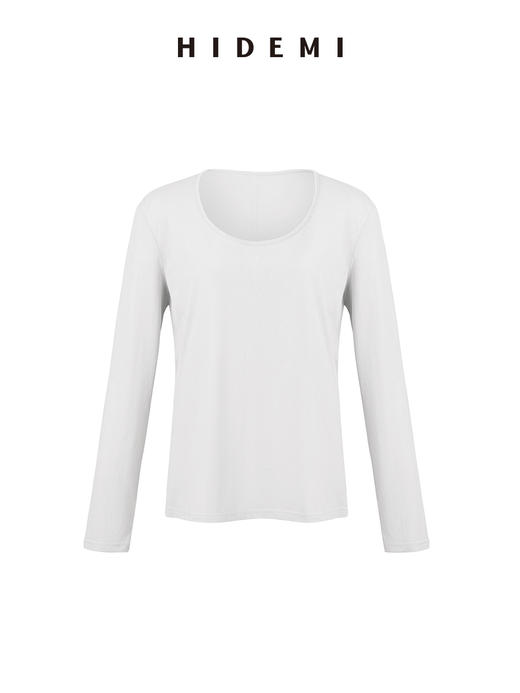 HIDEMI 云朵系极简大圆领柔软长袖T恤 商品图10