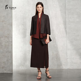 TANGY Collection天意精品2024春季新品中国风复古莨绸香云纱半身裙 L241804