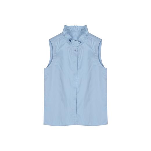 【现货】【叠穿神器】【通勤减龄显瘦】2024春季新款内搭荷叶领无袖衬衫小背心无袖打底衫H241050358 商品图10