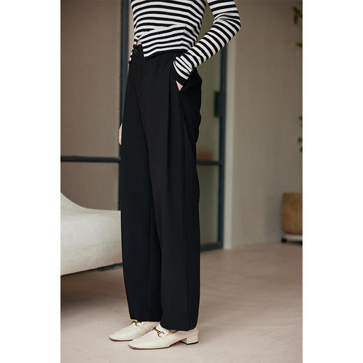 HeyDress宽松阔腿裤女春季高腰直筒休闲裤百搭通勤西装裤萝卜裤子 商品图3