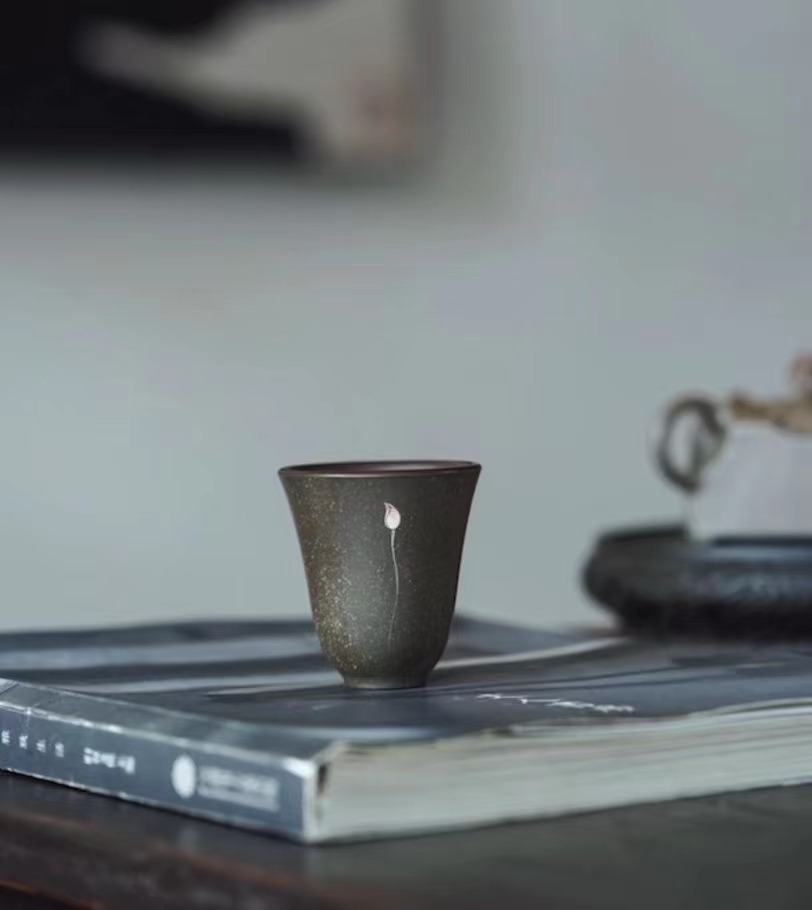 【青山特惠】宜兴原矿 『听雨』天青泥紫砂杯  60cc