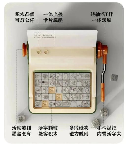 【欢乐客活字印刷机】🍕用潮玩的方式重拾活字印刷💥DIY 贺卡、明信片、书签、装饰画、便利贴、手账、备忘录…… ✅印刷玩法+盖章玩法，轻松上手 商品图7