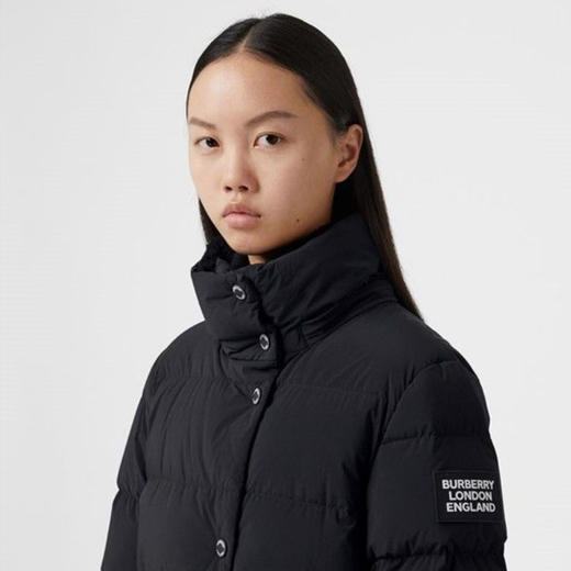 BURBERRY 巴宝莉 女士可拆式连帽束带羽绒服 黑色 8018556 A1189 商品图3