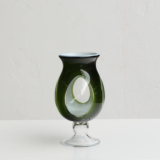 碧轩简约中古风渐变高脚烛台手工风灯花瓶软装酒店客厅家居玻璃瓶 商品图2