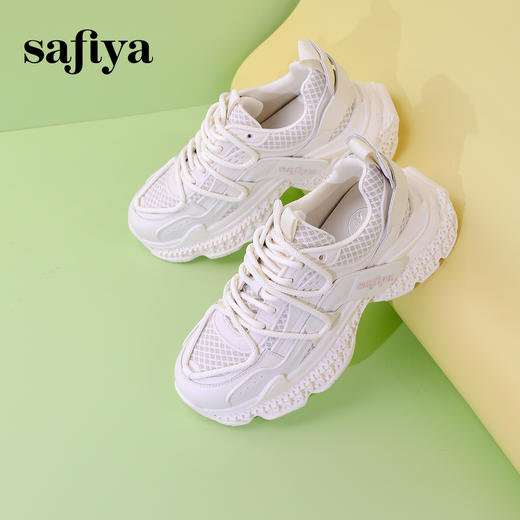 Safiya/索菲娅 2024春季潮流设计感显脚小网面轻便增高老爹鞋 SF41112004 商品图8