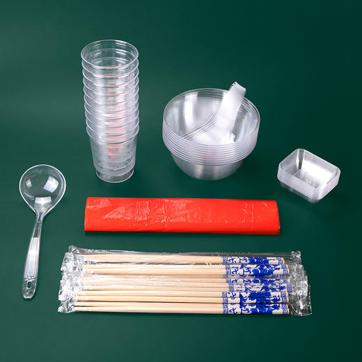 喇叭花一次性水晶碗塑料盘透明味碟硬塑料水晶火锅饭碗100只 商品图4