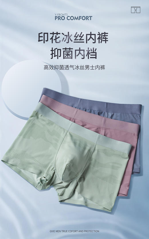 【两条装】锦纶冰丝男士无痕印花有孔平角内裤13005/23005/33005/3003/3005/3020/3021/3022 商品图8
