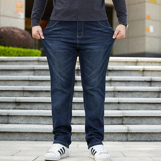 【Q】【特大码】【夏季薄款】【新款DMR】大依优型大码男装直筒牛仔裤弹力加肥加大号宽松长裤舒适胖子裤子夏季 商品图4