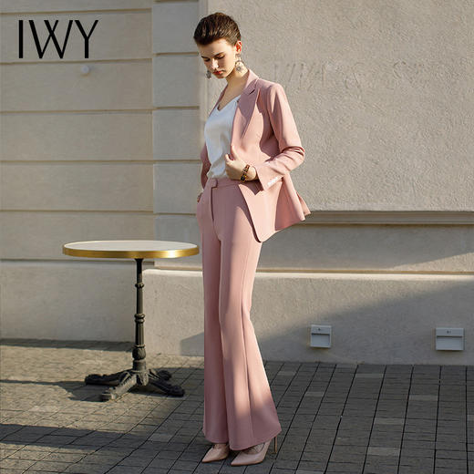 IWY/粉色西装外套女新款一粒扣西服正装套装主持人上镜服装CP1952-P 商品图2