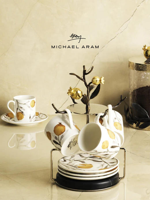 Michael Aram 兰花/蝴蝶银杏杯碟四件套含支架 送礼女生茶具陶瓷茶杯咖啡杯 商品图4