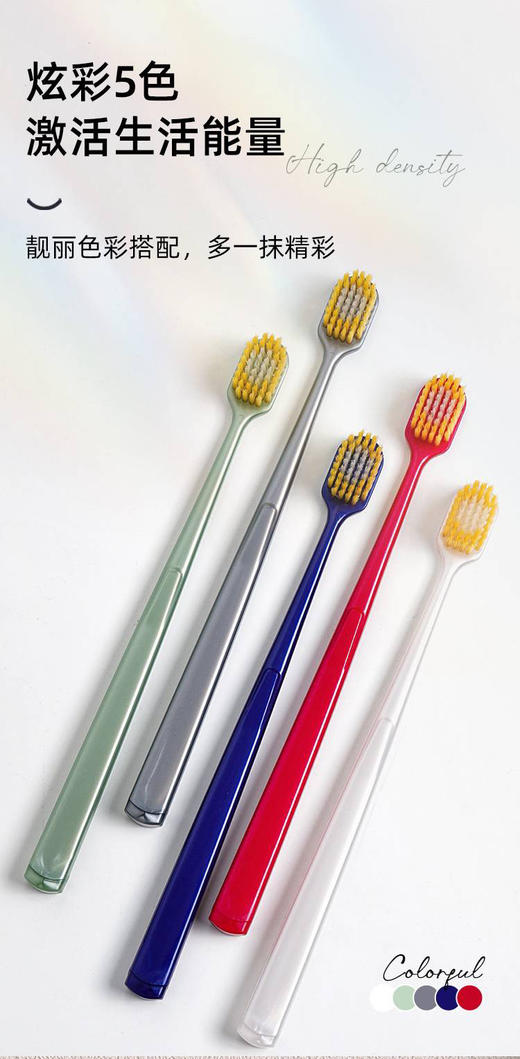 【限时抢购】【自主产品】 成人护龈宽头中毛+软毛深层清洁牙刷（5支✖️4组）180A125001 商品图0