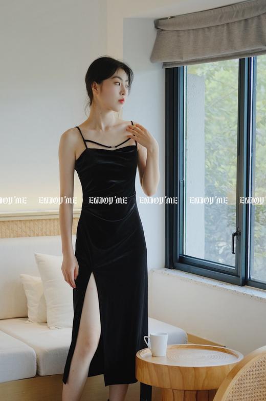 【门店同款】ENJOY秋季金属扣设计丝绒裙 154414978 商品图5