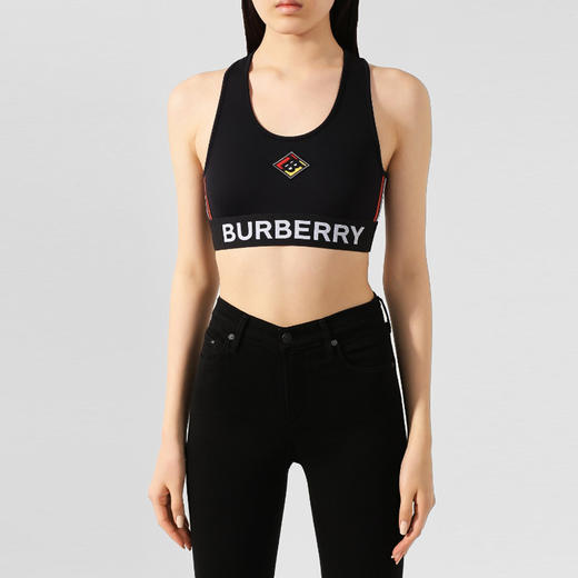 BURBERRY 巴宝莉 女士徽标印花运动背心 黑色 8024659 A1189 商品图1