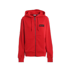 BURBERRY 巴宝莉 女士格纹裁片棉质宽松连帽外套 红色 8024544 A1460