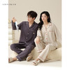 可人儿新款纯棉春秋季长袖情侣睡衣韩版开衫男女士全棉家居服套装 商品缩略图2